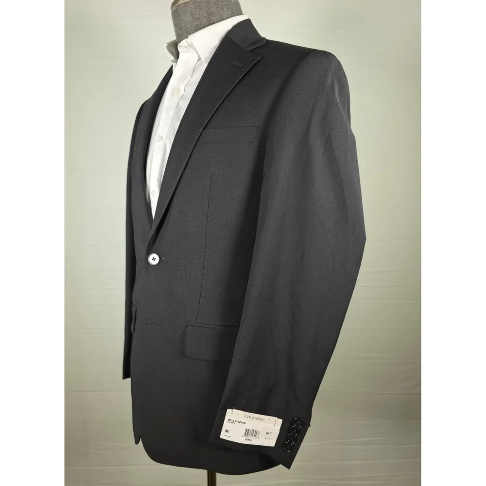 Calvin Klein Sport Coat Maxwell Men 38R Black Wool Blend Quiet Luxury Office NWT